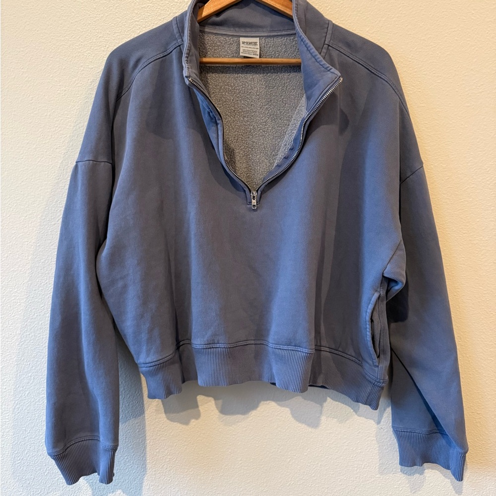 Victoria's Secret Pink Heathered Blue quarter zip